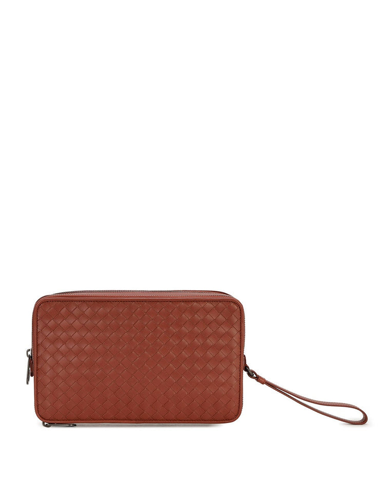 Intrecciato Leather Clutch