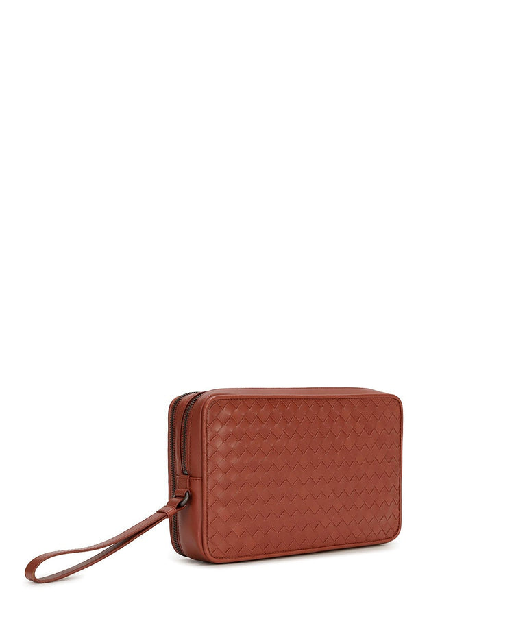 Intrecciato Leather Clutch