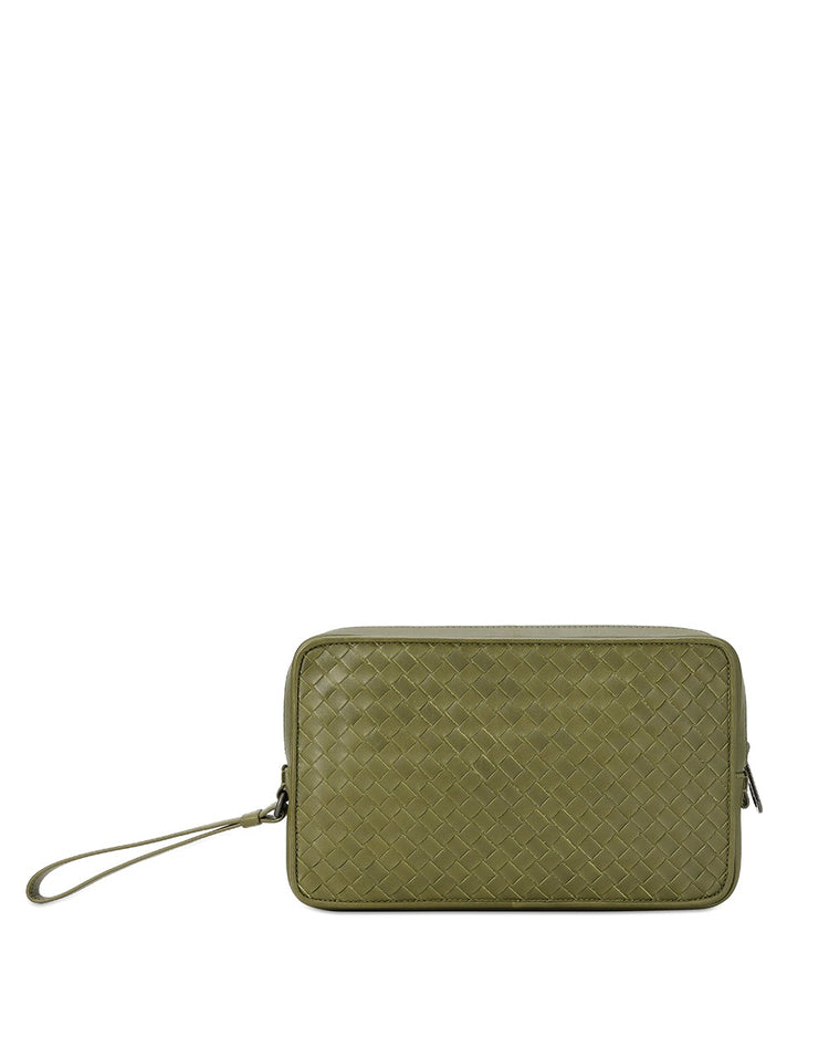 Intrecciato Leather Clutch