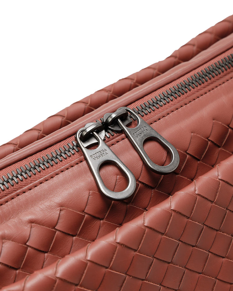 Woven leather briefcase