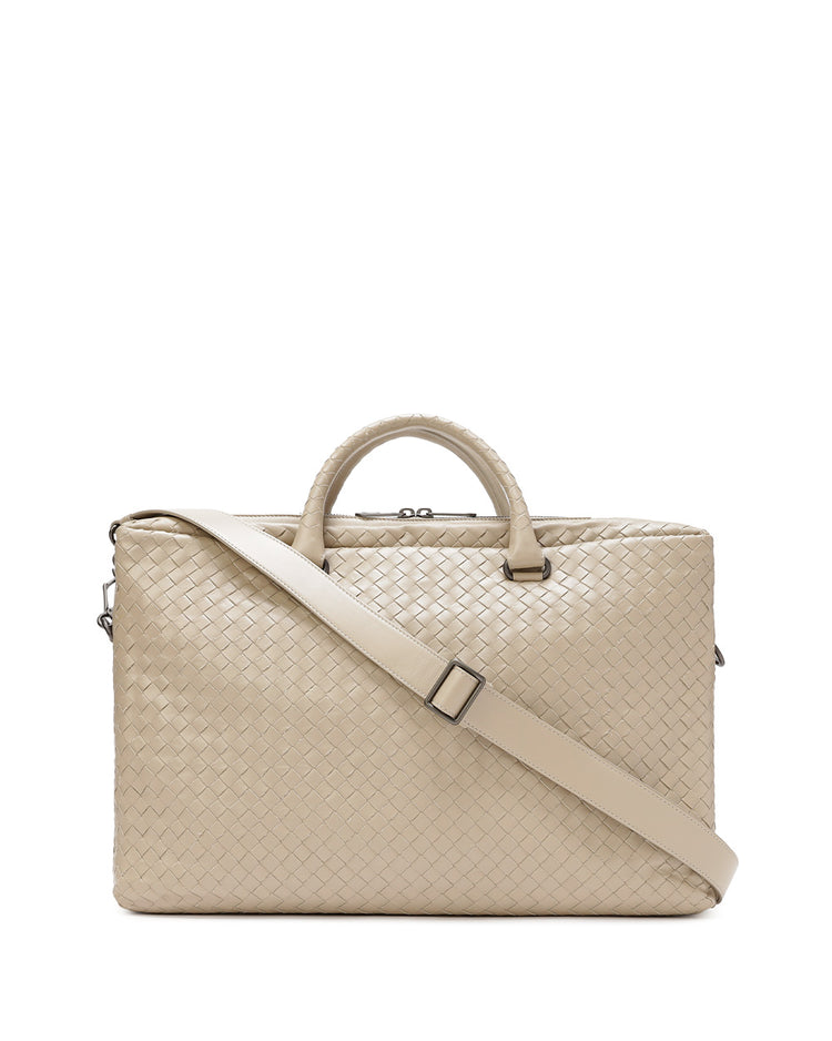 Woven leather briefcase