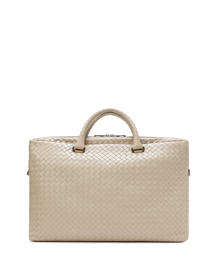 Woven leather briefcase