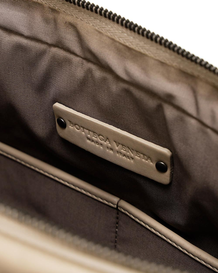 Woven leather briefcase