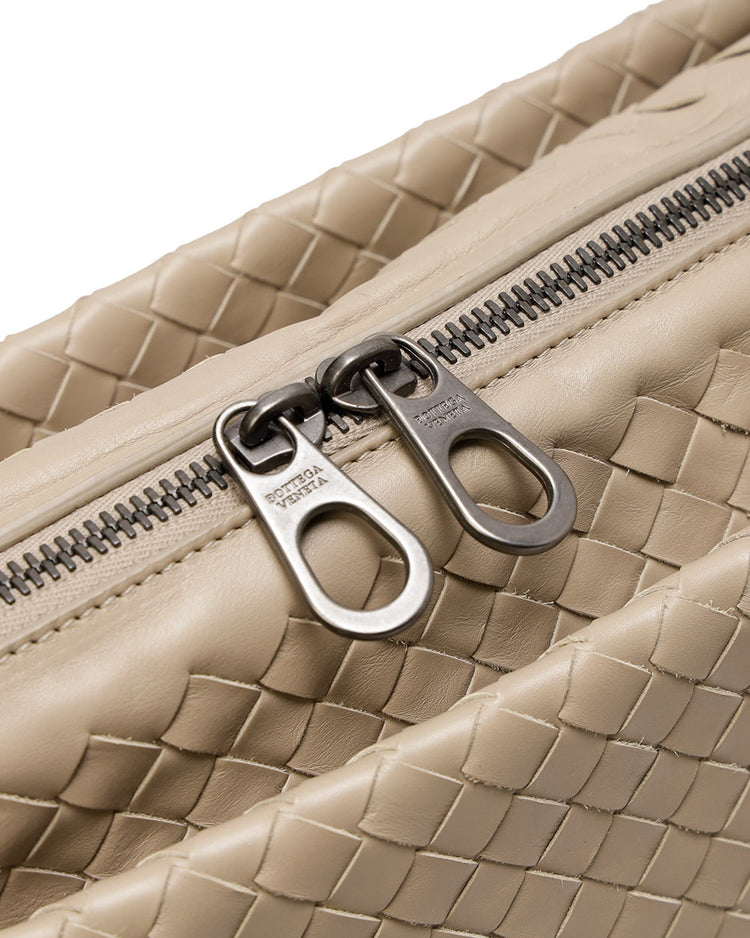 Woven leather briefcase