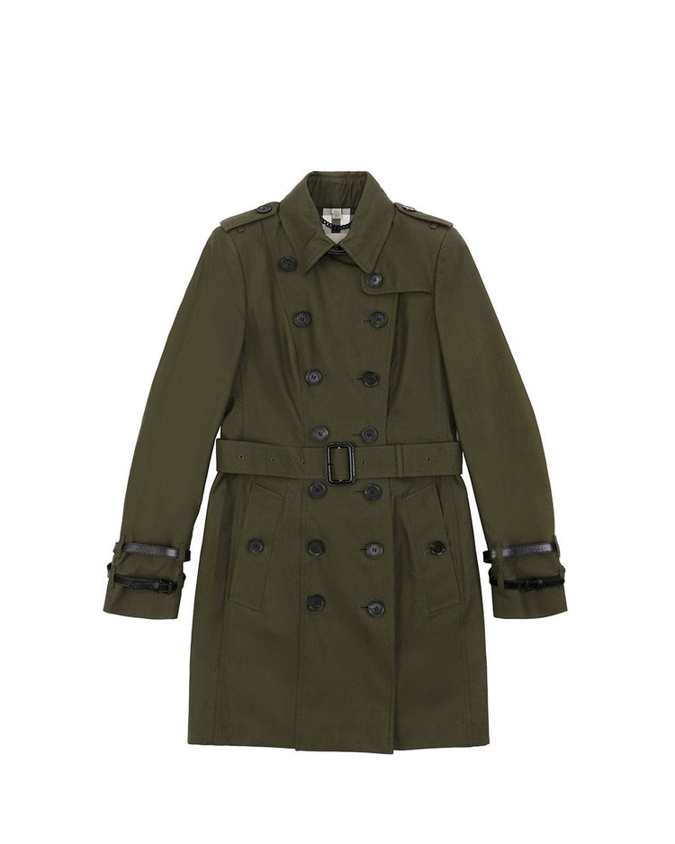 Double-Breasted Mid-Length Trench Coat