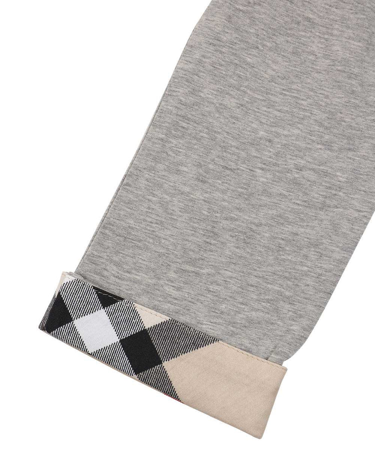 Check Cuff Detailed T-Shirt - ISSI Outlet