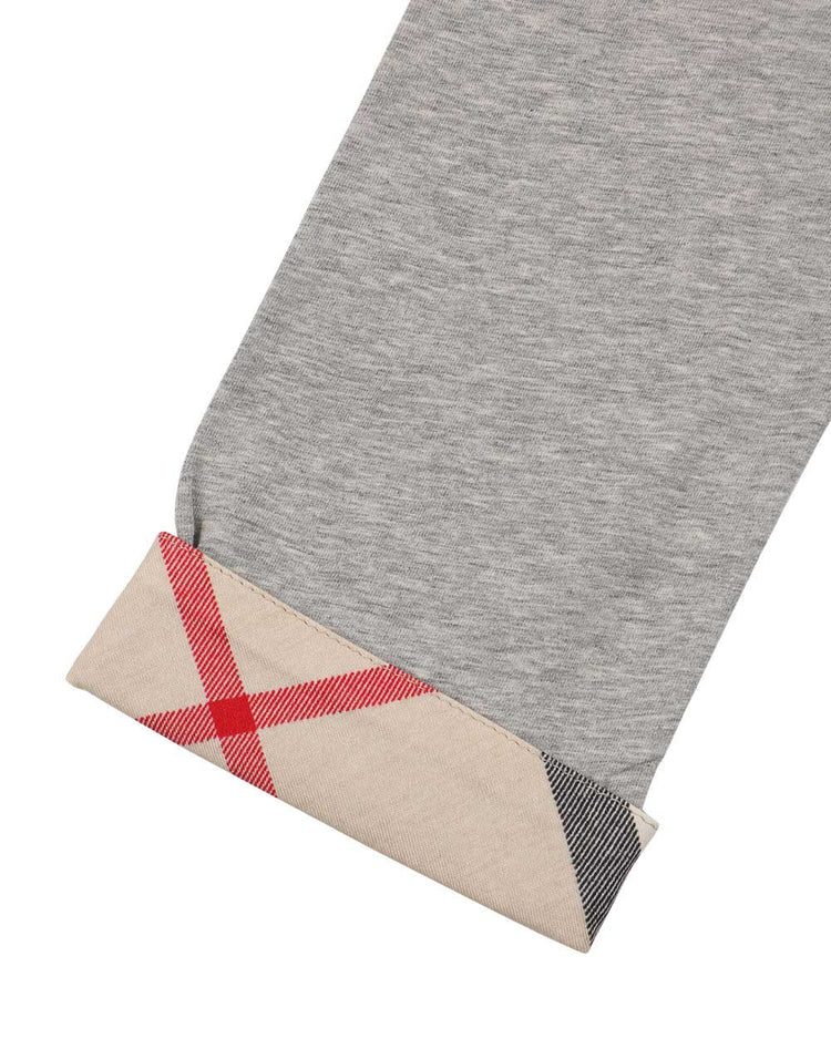 Check Cuff Detailed T-Shirt - ISSI Outlet