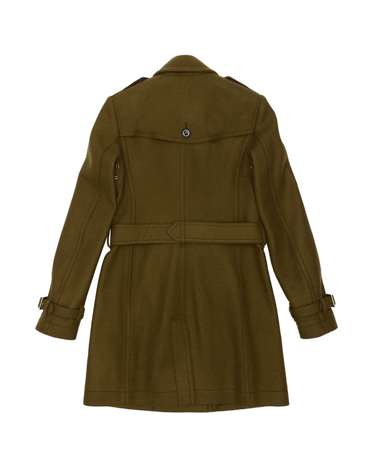 Mid-Length Double-Breasted Trench Coat