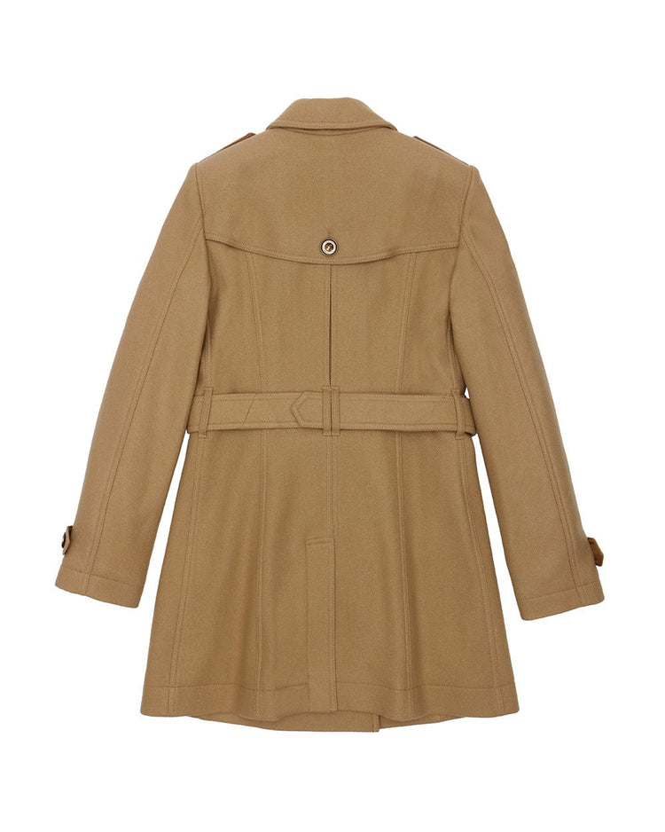 Mid-Length Double-Breasted Trench Coat