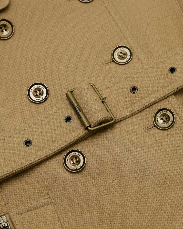 Mid-Length Double-Breasted Trench Coat