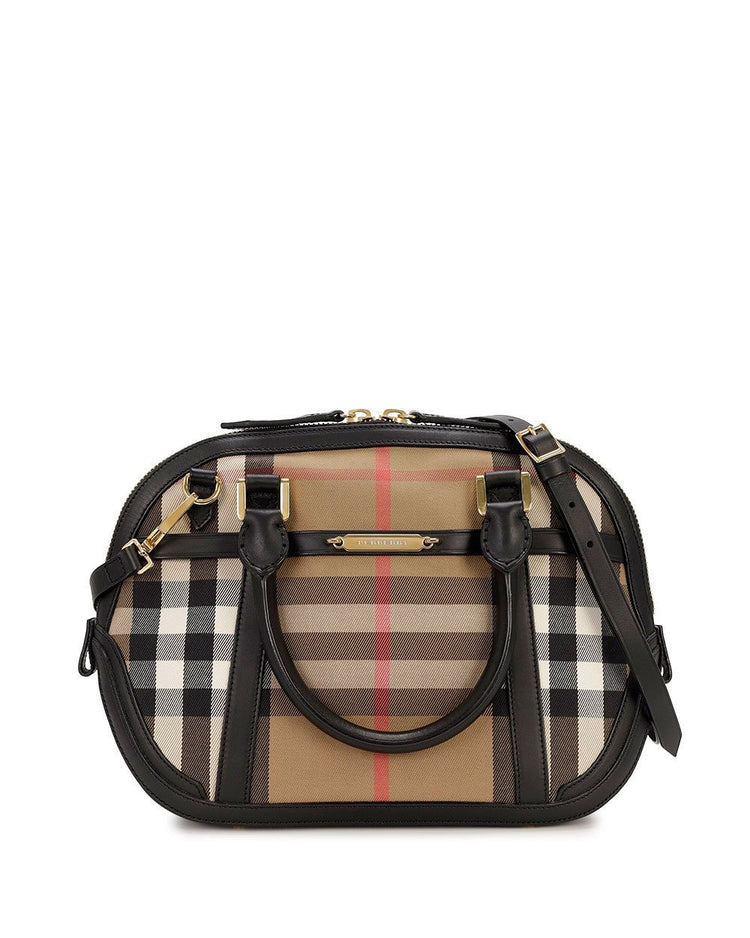 Check Canvas & Leather HandBag