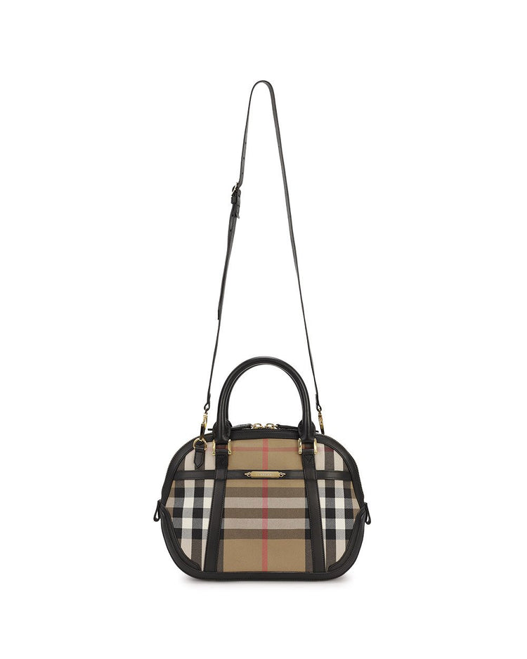Check Canvas & Leather Crossbody Bag - ISSI Outlet