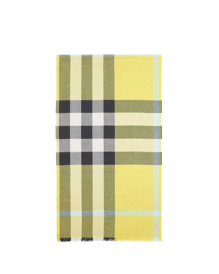 Check Silk Cashmere Scarf
