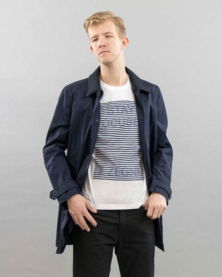 Cotton Blue Long Trench Coat - ISSI Outlet