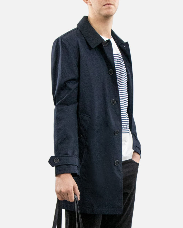 Cotton Blue Long Trench Coat - ISSI Outlet