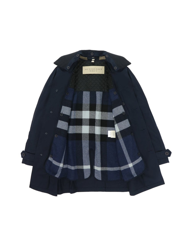 Cotton Blue Long Trench Coat - ISSI Outlet