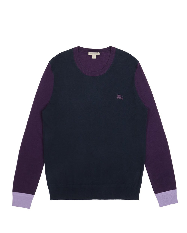 Colour Block Cashmere Cotton Sweater