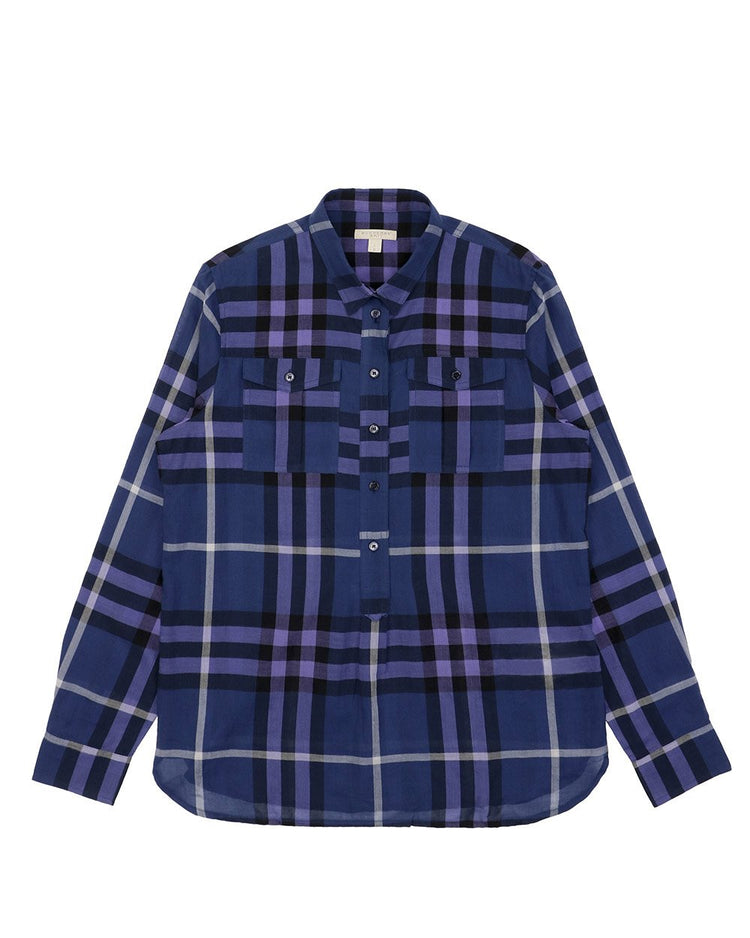 Check Cotton Long-Sleeves Shirt