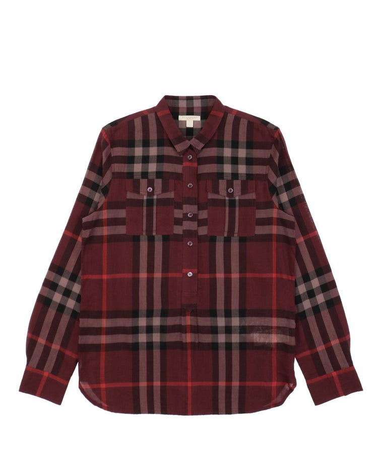 Check Cotton Long-Sleeves Shirt