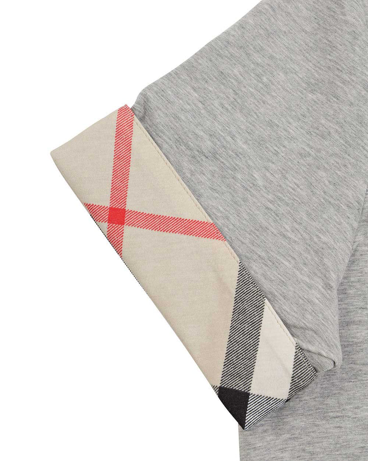 Checked V-Neck Short Sleeves T-Shirt - ISSI Outlet