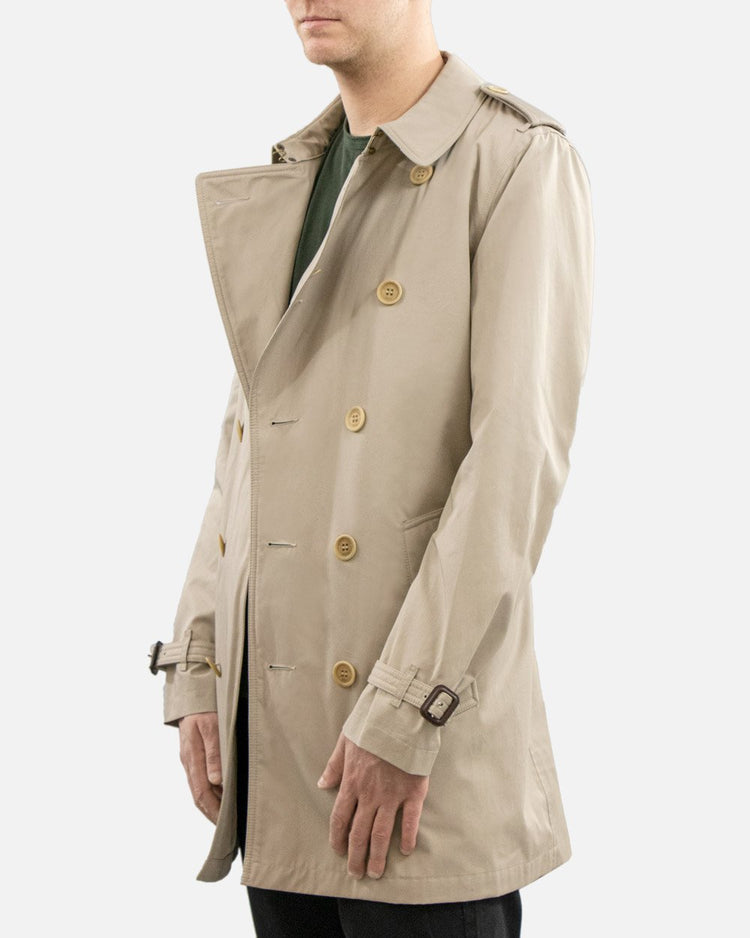 Cotton Lapel Trench Coat - ISSI Outlet