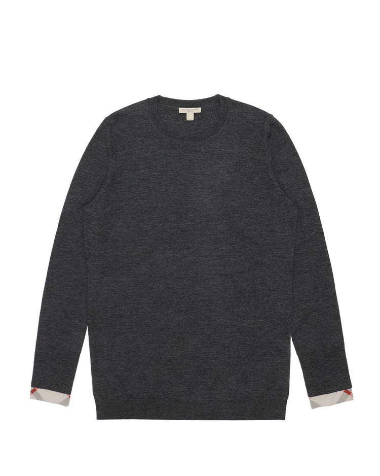 Round Neck Stitching Wool Knitwear
