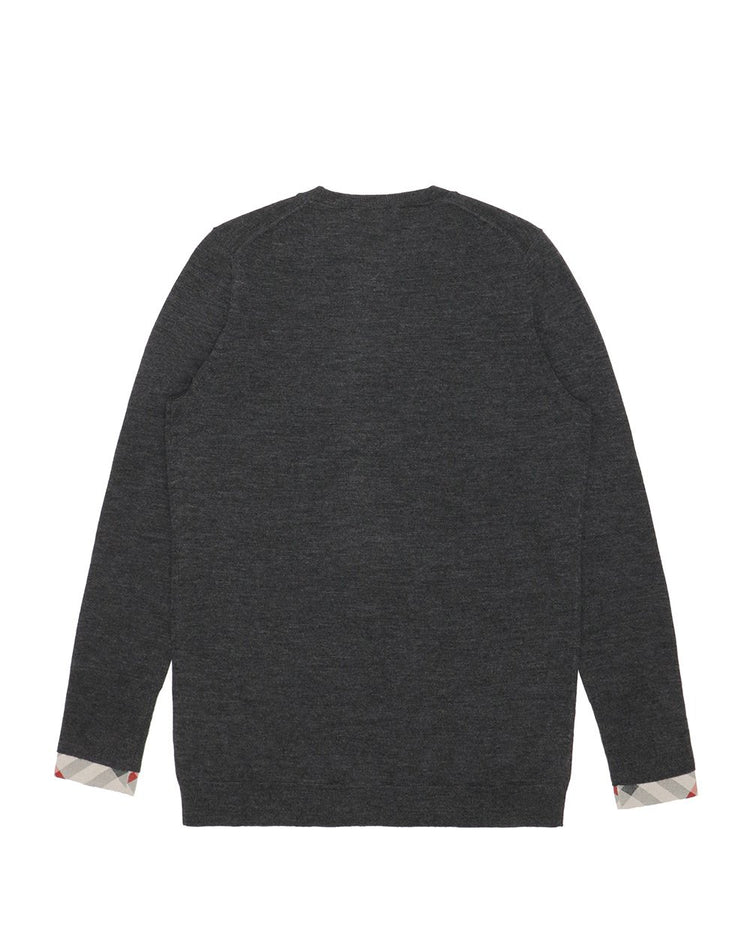 Round Neck Stitching Wool Knitwear