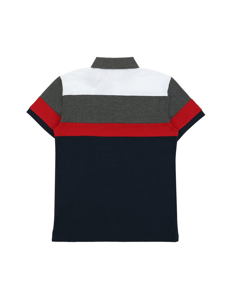 Panelled Cotton Short Sleeves Polo Shirt