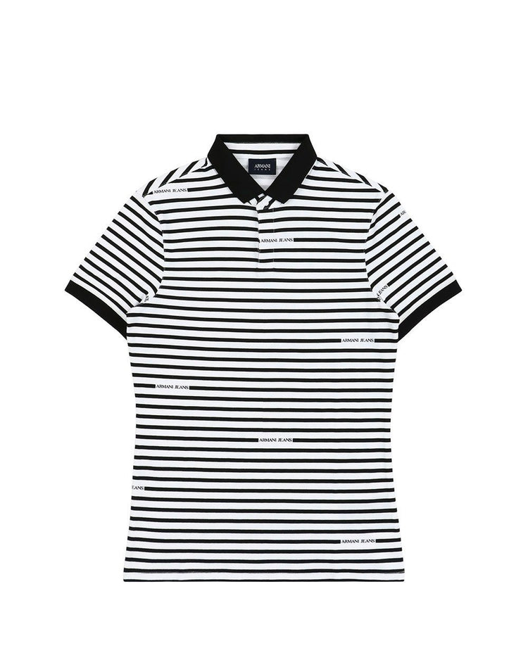 Logo Stripe Short Sleeves Polo Shirt