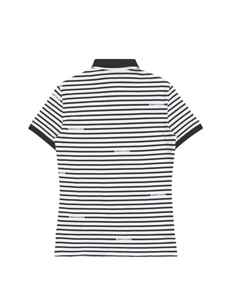 Logo Stripe Short Sleeves Polo Shirt