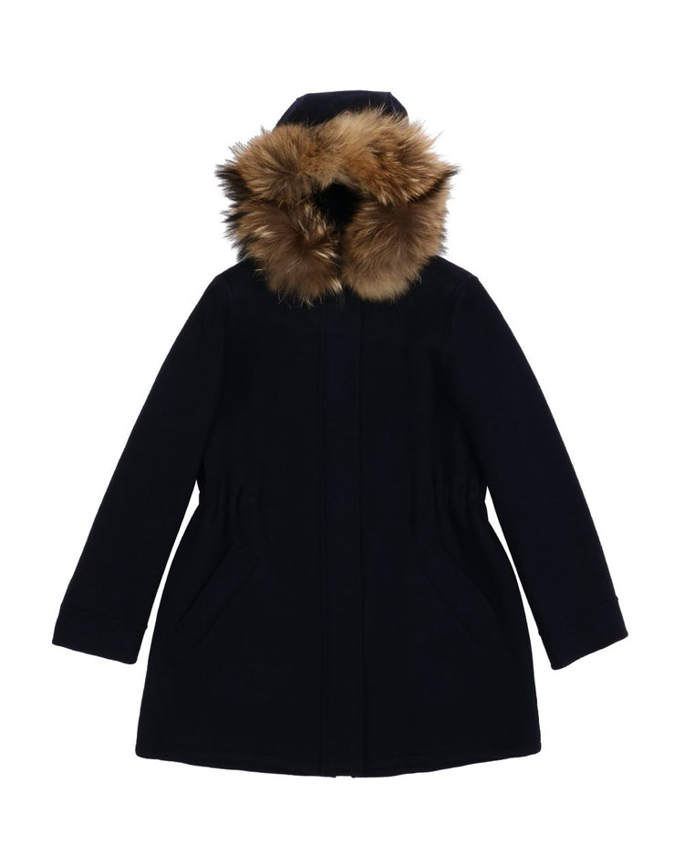 Mid-Length Hooded Trench Coat