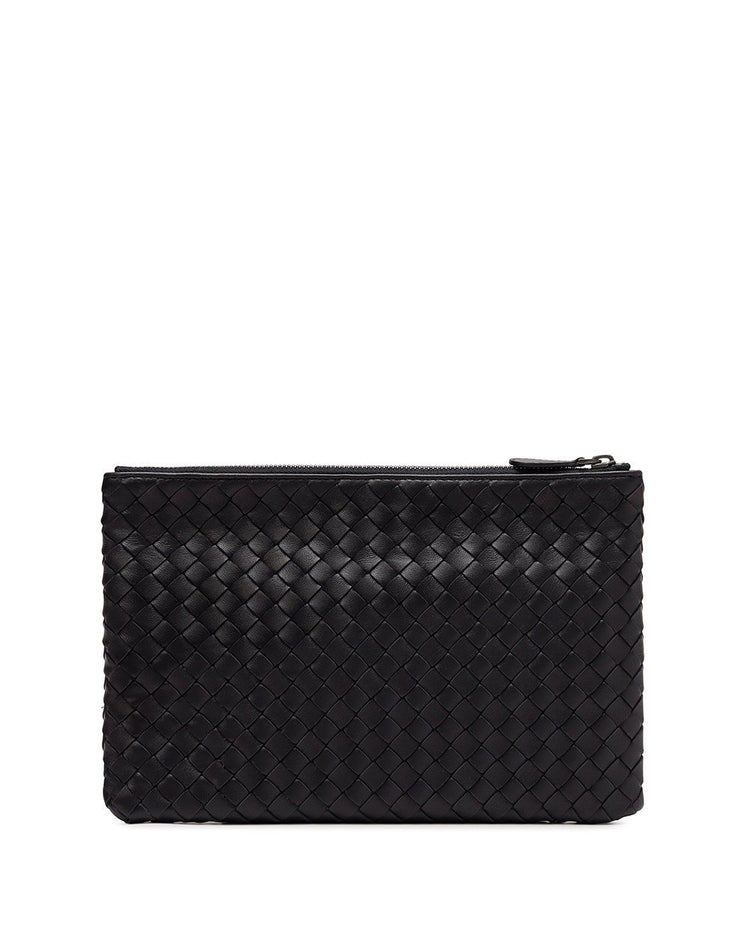 Woven Lambskin Handheld Pouch
