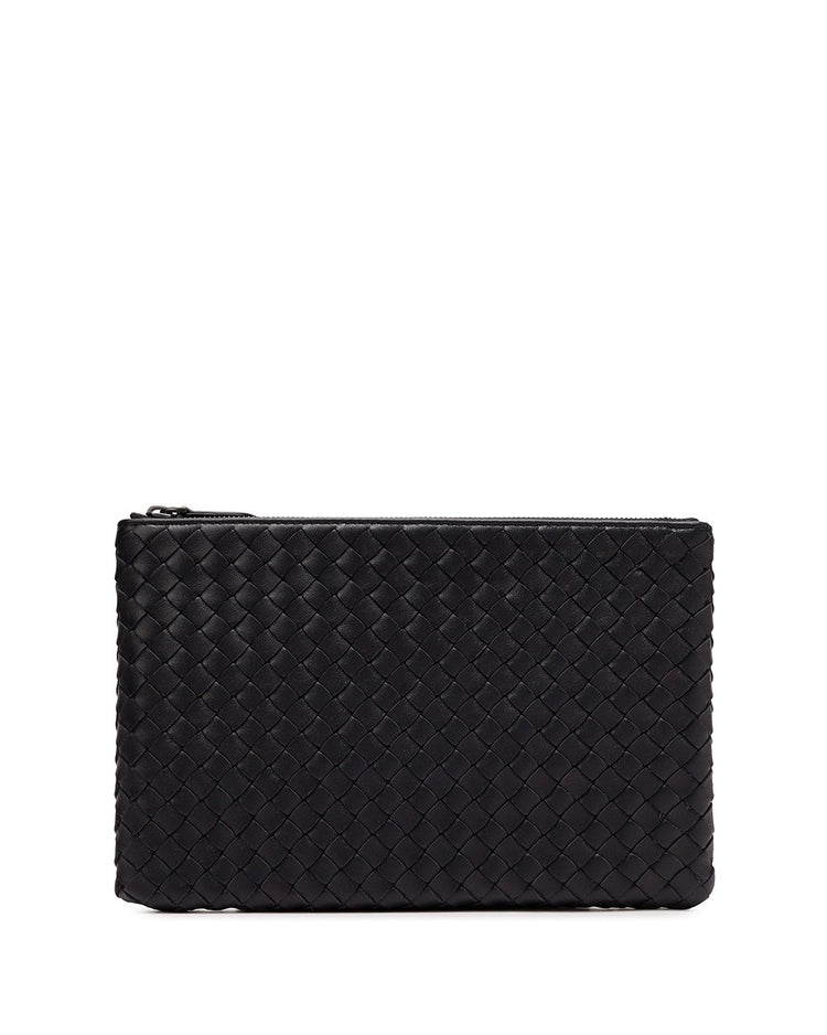 Woven Lambskin Handheld Pouch