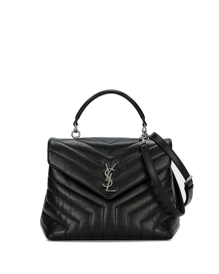 Striped Stitched Leather Handbag