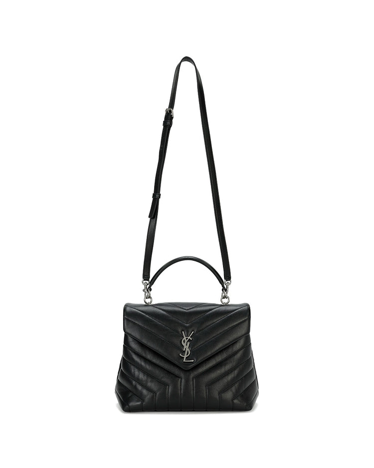 Striped Stitched Leather Handbag