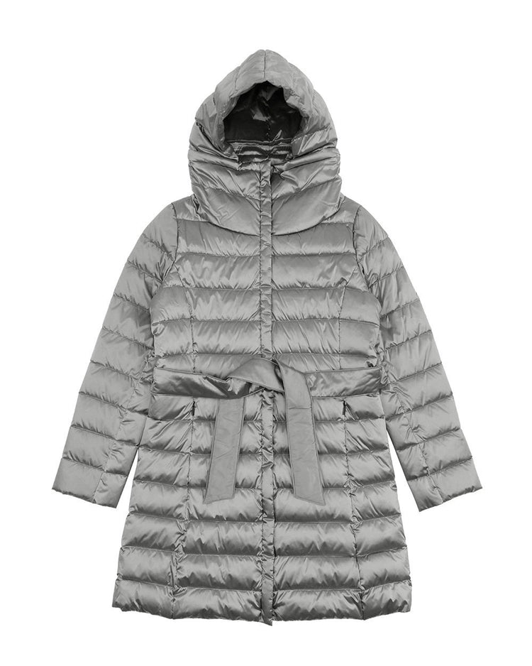 Mid-Length Striped Down Jacket