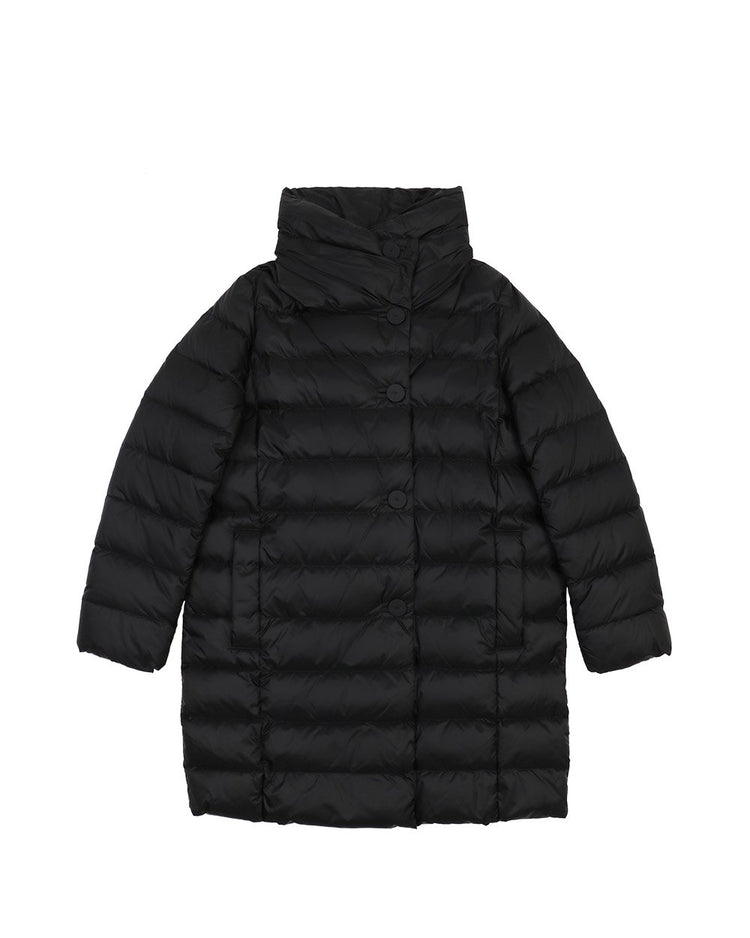 Mid-Length Striped Down Jacket