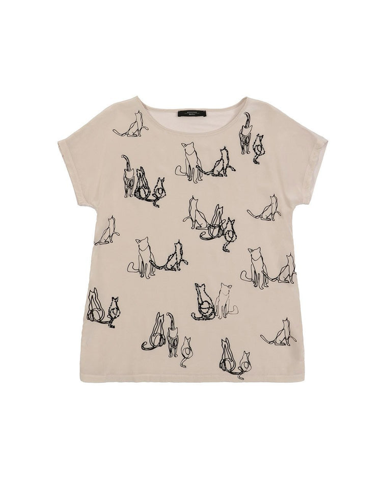 Printed Round Neck Short Sleeves T-shirt