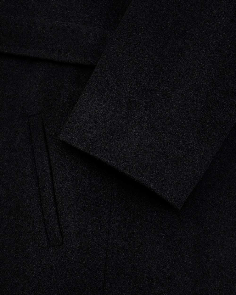 Single-Breasted Mid-Length Hooded Trench Coat