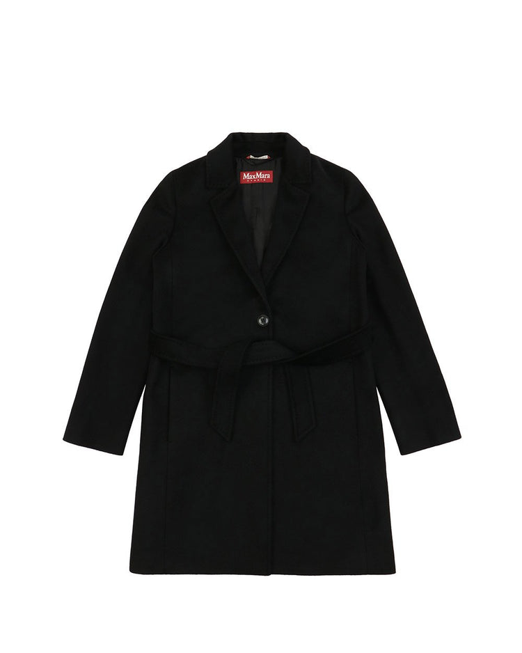 Mid-Length Wool Trench Coat