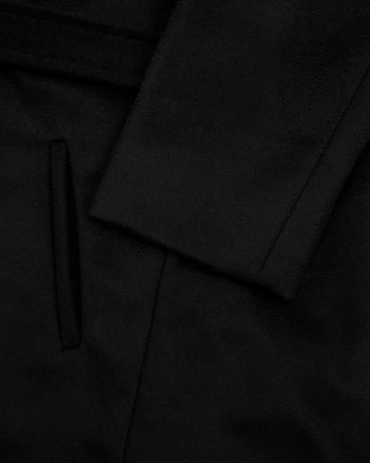 Mid-Length Wool Trench Coat