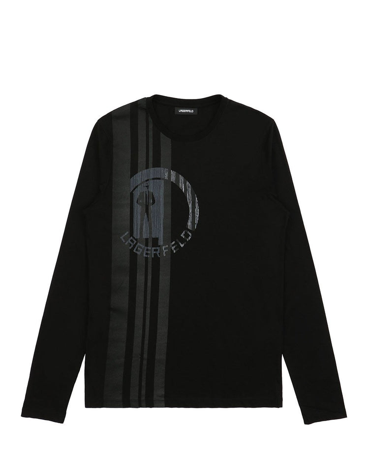 Cotton Printed Round Neck Long-Sleeves T-shirt