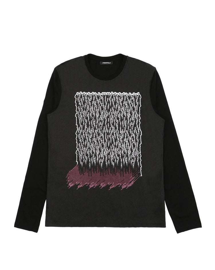Cotton Printed Round Neck Long-Sleeves T-shirt - ISSI Outlet