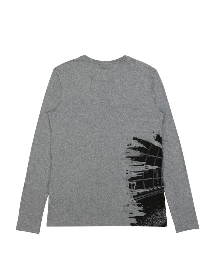 Cotton Printed Round Neck Long-Sleeves T-shirt - ISSI Outlet