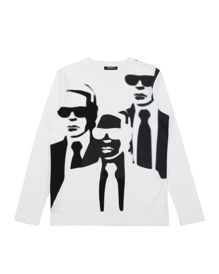 Cotton Printed Round Neck Long-Sleeves T-shirt