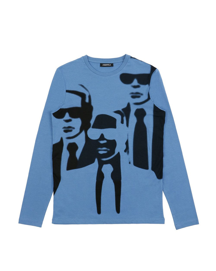 Cotton Printed Round Neck Long-Sleeves T-shirt