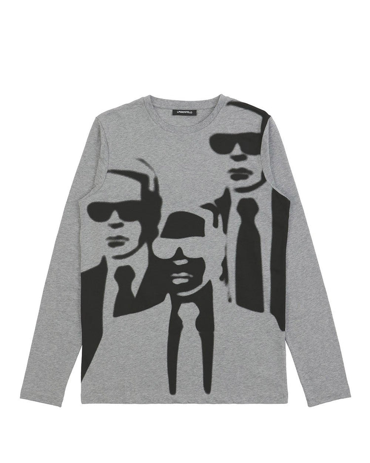 Cotton Printed Round Neck Long-Sleeves T-shirt