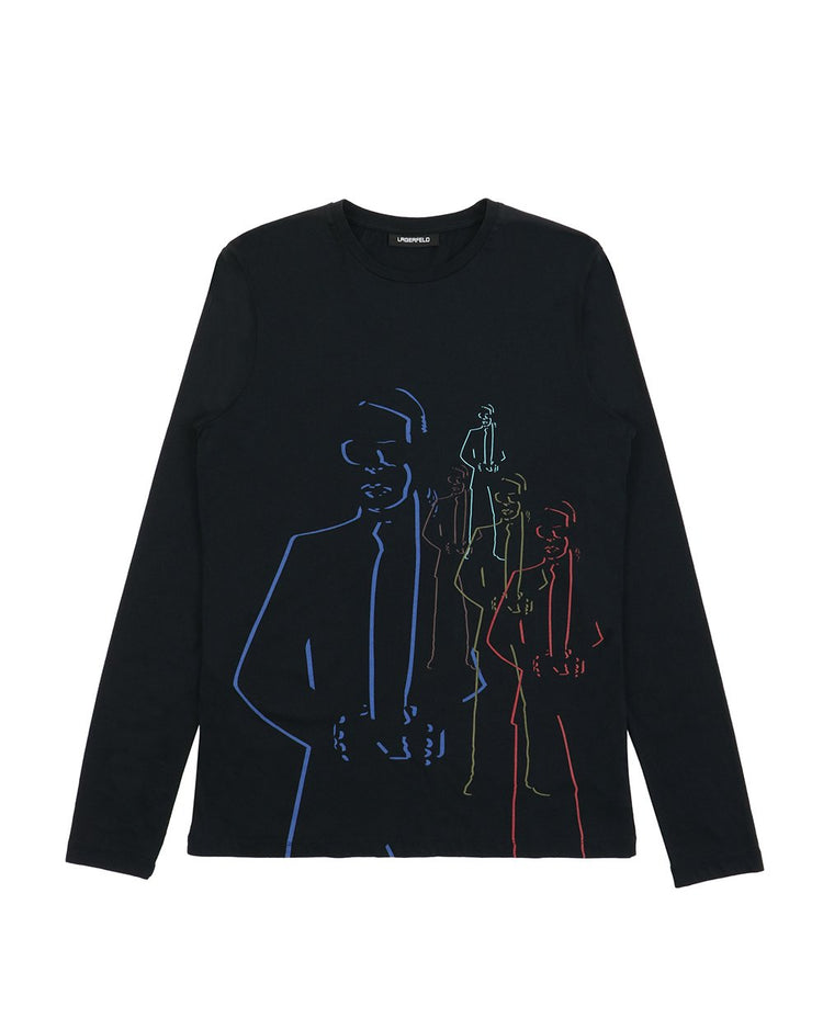 Cotton Printed Round Neck Long-Sleeves T-shirt