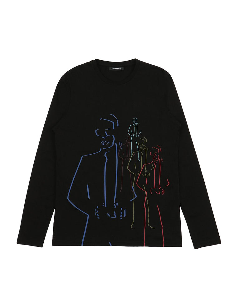 Cotton Printed Round Neck Long-Sleeves T-shirt