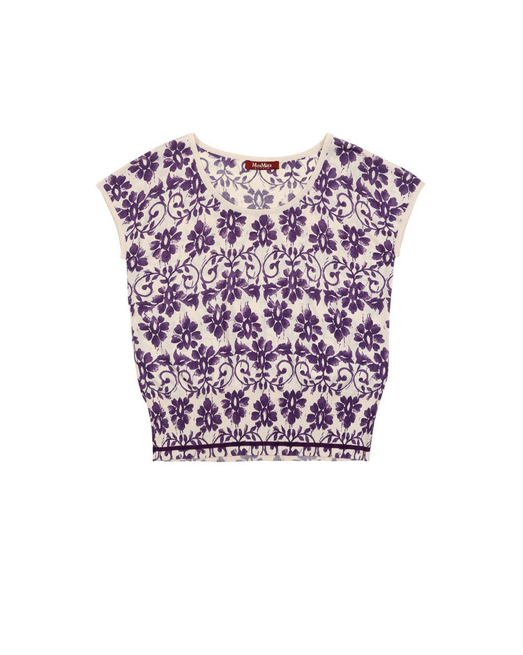 Printed Round Neck Short Sleeves Top
